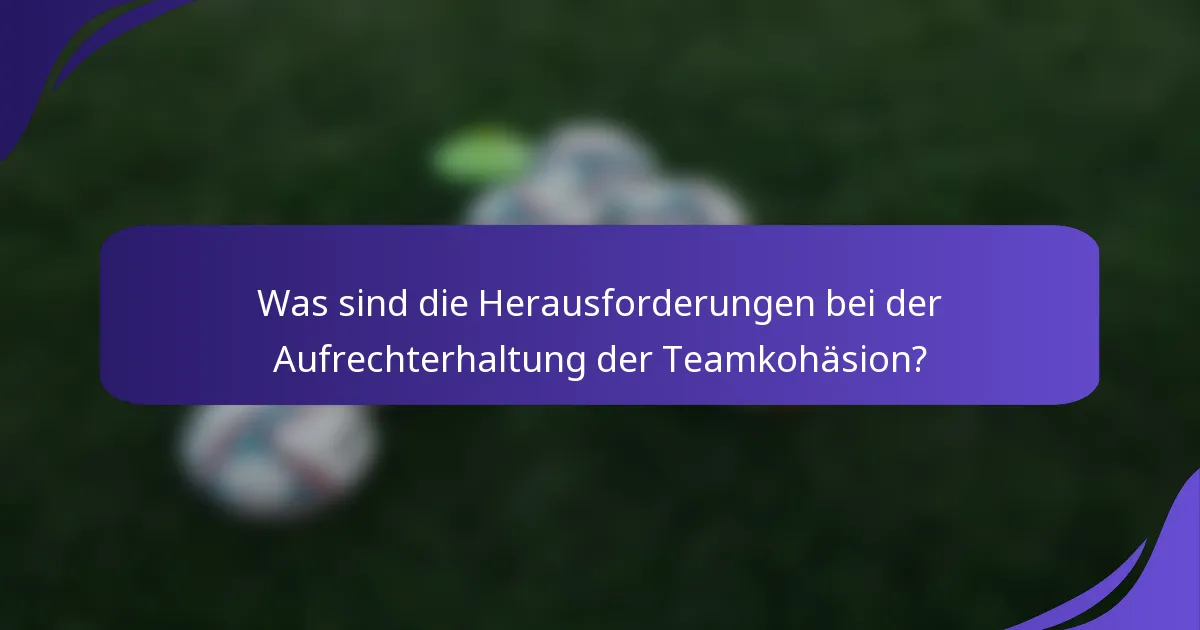 Was sind die Herausforderungen bei der Aufrechterhaltung der Teamkohäsion?
