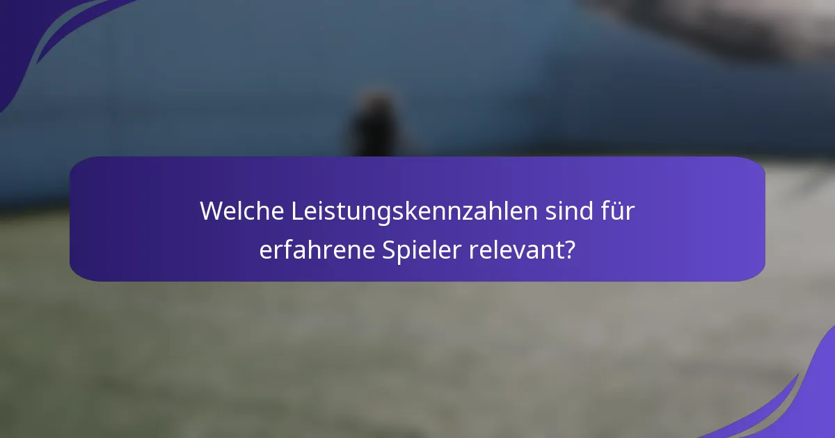 Welche Leistungskennzahlen sind für erfahrene Spieler relevant?